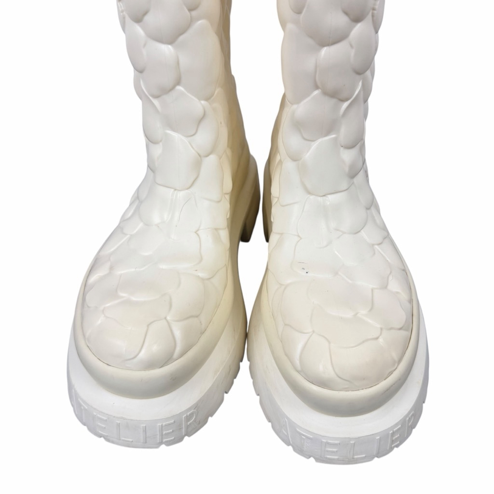 Valentino Garavani Boots 100% Authentic 3D Floral Roses Knee-High White 6 Luxury - Picture 8 of 16